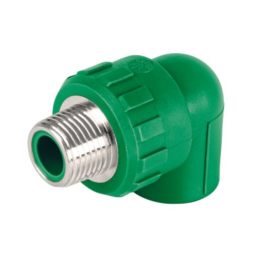 Codo 90° PPR de 1/2', Rosca Macho con Inserto Metálico, Resistencia y Flexibilidad para Conexiones de Alta Calidad, FOSET Foset clave 49855