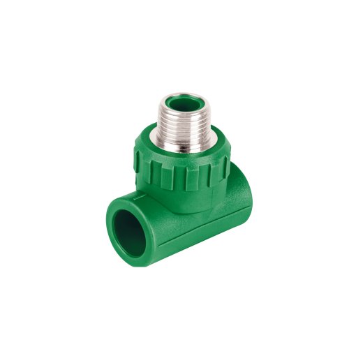 Tee Macho de PPR 1/2' con Inserto Metálico, Alta Durabilidad y Resistencia para Conexiones Fuertes, Marca Foset, Clave 49838