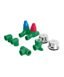 KIT PPR para Instalación de Regadera con Manerales, incluye manerales y todos los elementos necesarios para una instalación profesional de regadera, clave 46035 - FOSET