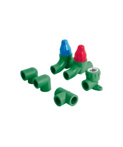 KIT PPR para Instalación de Regadera sin Manerales, incluye todos los componentes esenciales para realizar la instalación de una regadera sin manerales, clave 46037 - FOSET