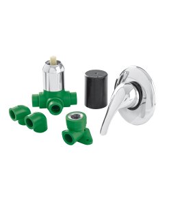 Kit de Instalación Monomando para Regadera PPR, 1/2', Resistente y Duradero, Ideal para Instalaciones de Regadera Monomando, Clave 45860, Foset
