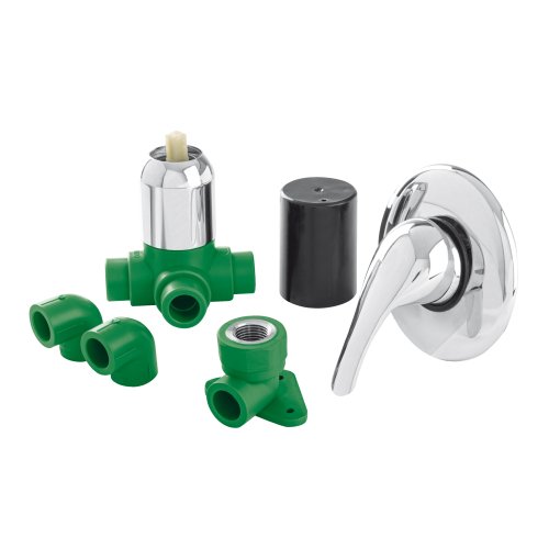 Kit de Instalación Monomando para Regadera PPR, 1/2', Resistente y Duradero, Ideal para Instalaciones de Regadera Monomando, Clave 45860, Foset