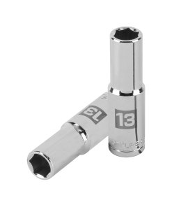 Dado Largo Truper 13mm 6 Puntas Cuadro 1/2" - Acero Templado para Mecánica Industrial que Resiste Impactos Severos (Clave 13353)