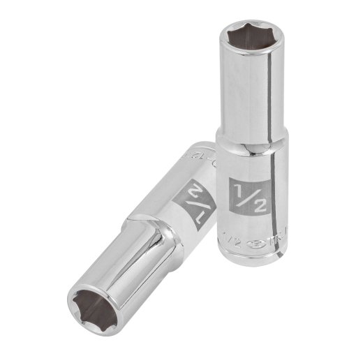 Dado Largo 1/2' Truper 6 Puntas Cuadro 1/2' - Acero Templado para Uso Industrial que Brinda Mayor Resistencia (Clave 13325)