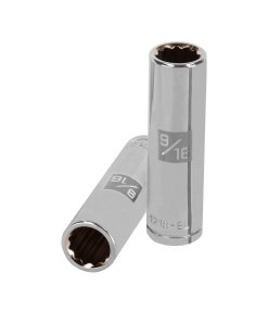 Dado Largo Truper 9/16" 12 Puntas Cuadro 1/2" - Acero al Cromo para Mecánica Automotriz que Permite Múltiples Posiciones (Clave 13361)