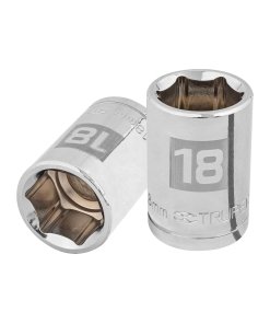 Dado Truper 18 mm 6 puntas cuadro 1/2' - Acero templado para reparación vehicular que soporta alto estrés (Clave 13268)