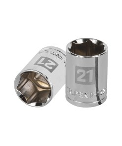 Dado Truper 21 mm 6 puntas cuadro 1/2' - Acero templado al vanadio para aplicaciones pesadas que resiste deformaciones por impacto (Clave 13271)