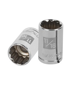 Dado TRUPER de 11/16" 12 Puntas Cuadro 1/2" - Para trabajos de mecánica automotriz americana (Clave 13305)