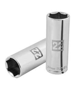 Dado Largo Truper 22mm 6 Puntas Cuadro 1/2" - Acero al Cromo para Mecánica Pesada que Garantiza Durabilidad (Clave 101010)