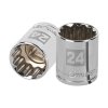 Dado Truper 24 mm 12 puntas cuadro 1/2' - Diseño multidientes para torque preciso en sistemas industriales que previene daños por sobreapriete (Clave 13538)