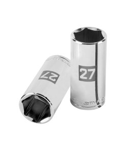 Dado Largo Truper 27mm 6 Puntas Cuadro 1/2" - Acero Forjado para Trabajo Pesado que Garantiza Robustez (Clave 101015)