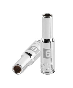 Dado Largo Truper 6mm 6 Puntas Cuadro 1/4" - Acero al Cromo Vanadio para Mecánica de Precisión que Ofrece Máximo Ajuste (Clave 13200)