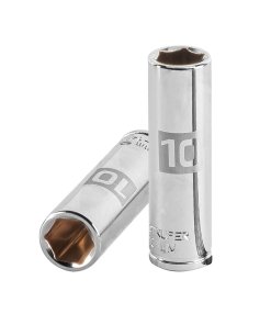 Dado Largo 10 mm Truper 6 Puntas Cuadro 1/4' - Acero Templado para Herramientas Manuales que Asegura Firmeza (Clave 13204)