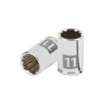 Dado de 11 mm, 12 puntas, cuadro 1/4', TRUPER