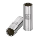 Dado largo de 13 mm, 6 puntas, cuadro 1/4', TRUPER