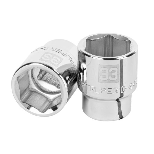 Dado Truper 33 mm 6 puntas cuadro 3/4' - Construcción robusta para aplicaciones especializadas en agricultura y construcción que requieren herramientas indestructibles (Clave 14983)