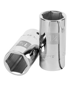 Dado Largo 1-1/4' Truper 6 Puntas Cuadro 3/4' - Acero al Cromo Vanadio para Torque Alto que Evita el Redondeo (Clave 13887)