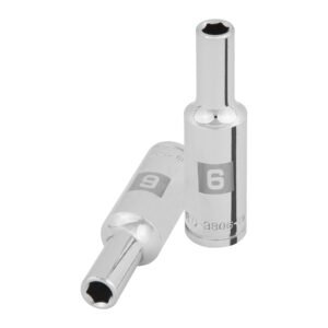 Dado largo de 6 mm, 6 puntas, cuadro 3/8', TRUPER