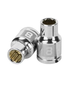 Dado Truper 8 mm 12 puntas cuadro 3/8' - Tecnología de 12 puntos de contacto para herramientas neumáticas que optimiza el torque (Clave 13628)