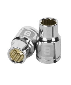 Dado Truper 9 mm 12 puntas cuadro 3/8' - Versión compacta multidientes para herramientas neumáticas que optimiza el rendimiento (Clave 13629)