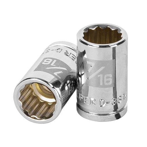 Dado Truper 7/16' 12 puntas cuadro 3/8' - Versión compacta multidientes para herramientas neumáticas que optimiza el rendimiento (Clave 13583)