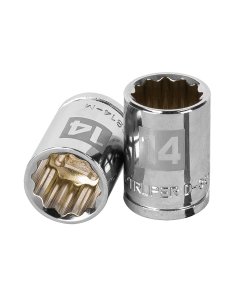 Dado TRUPER de 14 mm 12 Puntas Cuadro 3/8" - Adaptador métrico profesional versátil (Clave 13634)