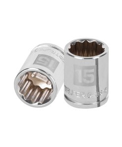 Dado TRUPER de 15 mm 12 Puntas Cuadro 3/8" - Adaptador métrico profesional premium (Clave 13635)