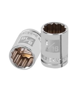Dado Truper 9/16' 12 puntas cuadro 3/8' - Versión compacta multidientes para herramientas neumáticas que optimiza el rendimiento (Clave 13585)