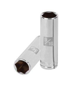 Dado Largo Truper 9/16" 6 Puntas Cuadro 3/8" - Acero Forjado para Herramientas de Impacto que Garantiza Precisión (Clave 13715)
