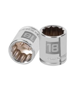 Dado Truper 18 mm 12 puntas cuadro 3/8' - Multiusos para sistemas mecánicos que requieren versatilidad (Clave 13638)