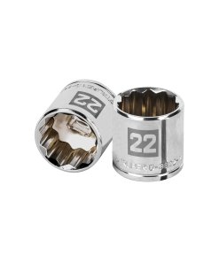 Dado Truper 22 mm 12 puntas cuadro 3/8' - Diseño compacto para mecánica de precisión que facilita el trabajo en espacios limitados (Clave 13642)