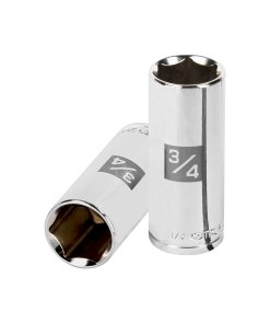 Dado Largo Truper 3/4" 6 Puntas Cuadro 3/8" - Acero al Cromo para Herramientas de Impacto que Resiste Desgaste (Clave 13718)