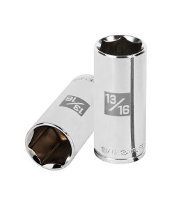 Dado Largo Truper 13/16" 6 Puntas Cuadro 3/8" - Acero al Cromo para Herramientas de Impacto que Garantiza Precisión (Clave 13719)