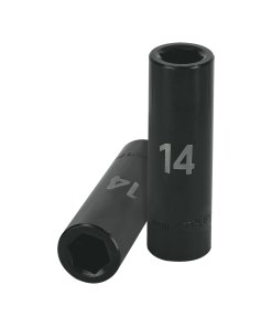 Dado Largo de Impacto 1/2' Truper 6 Puntas 14 mm - Acero al Cromo Vanadio para Uso Industrial que Garantiza Durabilidad (Clave 12426)