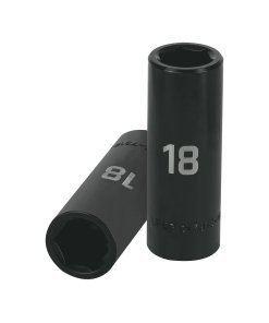 Dado Largo de Impacto 1/2' Truper 6 Puntas 18 mm - Acero al Cromo Vanadio para Uso Industrial que Resiste Impactos Severos (Clave 12430)
