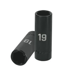 Dado Largo de Impacto 1/2' Truper 6 Puntas 19 mm - Acero al Cromo Vanadio para Uso Industrial que Previene la Deformación (Clave 12431)