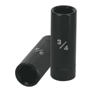 Dado largo impacto de 3/4', 6 puntas, cuadro 1/2', TRUPER