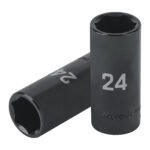 Dado largo impacto de 24 mm, 6 puntas, cuadro 1/2', TRUPER
