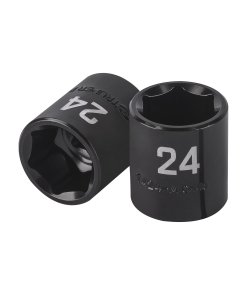Dado de impacto Truper 24 mm 6 puntas cuadro 1/2' - Acero al cromo vanadio para mantenimiento pesado que requiere máxima durabilidad (Clave 100897)