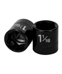 Dado de impacto Truper 1-1/16' 6 puntas cuadro 1/2' - Acero al cromo molibdeno para herramientas de impacto profesional que resiste altos niveles de torque (Clave 13397)