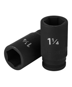 Dado Largo de Impacto Truper 1-1/4" 6 Puntas Cuadro 3/4" - Acero Templado para Uso Industrial que Brinda Alta Resistencia (Clave 12438)