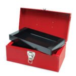 Caja portaherramientas metálica color rojo 11" x 6" x 5" Urrea D1