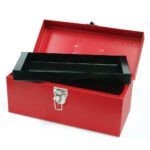 Caja portaherramientas metálica color rojo 14" x 6" x 6" Urrea D2