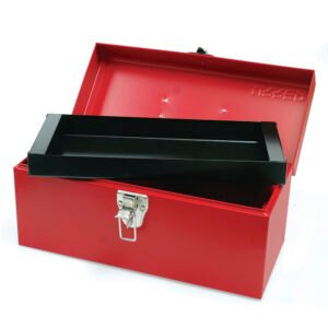 Caja portaherramientas metálica color rojo 14" x 6" x 6" Urrea D2
