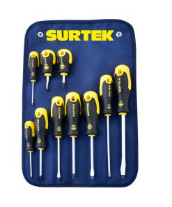 Juego de destornilladores con mango bimaterial combinados, 10 piezas Surtek D200A