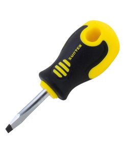 Destornillador con mango bimaterial, punta plana tipo trompo 1/4" x 1-1/2" Surtek D252