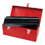 Caja portaherramientas metálica color rojo 16" x 7" x 7" Urrea D3