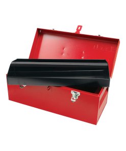 Caja portaherramientas metálica color rojo 17" x 7" x 7" Urrea D4