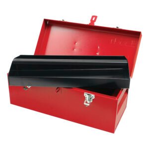 Caja portaherramientas metálica color rojo 17" x 7" x 7" Urrea D4