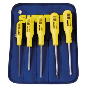 Juego de destornilladores con mango amarillo combinados, 5 piezas Surtek D400A